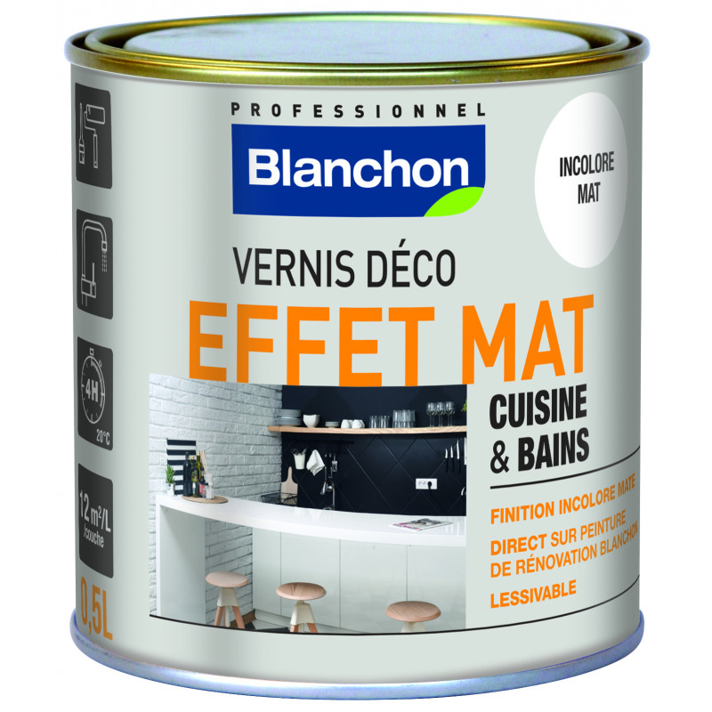 Vernis Déco Effet Mat Pour Cuisine Et Bains - 0,5 L - Manubricole